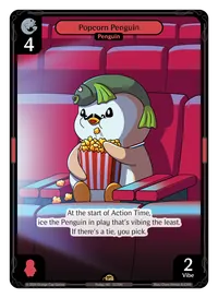 Popcorn Penguin Popcorn Penguin - Rare Red Character Vibes TCG card