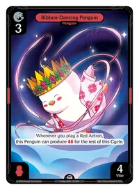 Ribbon-Dancing Penguin Ribbon-Dancing Penguin - Common Red Character Vibes TCG card