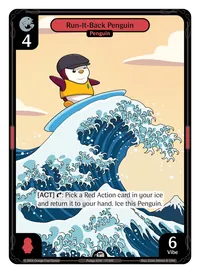 Run-It-Back Penguin Run-It-Back Penguin - Common Red Character Vibes TCG card