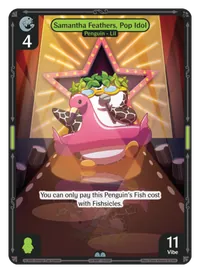 Samantha Feathers, Pop Idol Samantha Feathers, Pop Idol - Uncommon Green Character Vibes TCG card