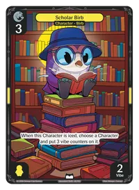 Scholar Birb Scholar Birb - Common Yellow Character Vibes TCG card