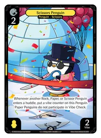 Scissors Penguin Scissors Penguin - Common Yellow Character Vibes TCG card