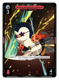 Striking Swordsman Penguin Striking Swordsman Penguin - Rare Red Character Vibes TCG card