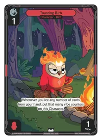 Toasting Birb Toasting Birb - Common Red Character Vibes TCG card