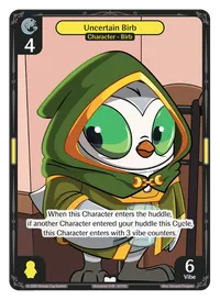 Uncertain Birb Uncertain Birb - Common Yellow Character Vibes TCG card
