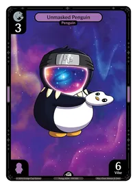 Unmasked Penguin Unmasked Penguin - Common Purple Character Vibes TCG card