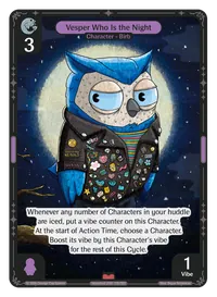 Vesper Who Is the Night Vesper Who Is the Night - Epic Purple Character Vibes TCG card