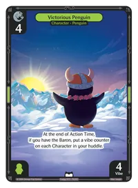 Victorious Penguin Victorious Penguin - Common Green Character Vibes TCG card