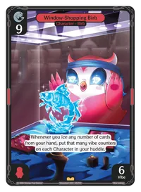 Window-Shopping Birb Window-Shopping Birb - Rare Red Character Vibes TCG card