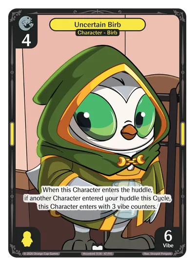 Uncertain Birb - Common Yellow Character Vibes TCG card