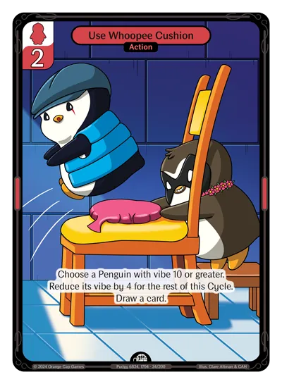 Use Whoopee Cushion Use Whoopee Cushion - Common Red Action Vibes TCG card