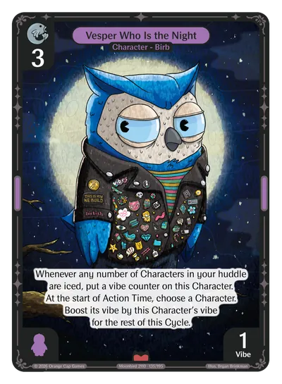 Vesper Who Is the Night - Epic Purple Character Vibes TCG card