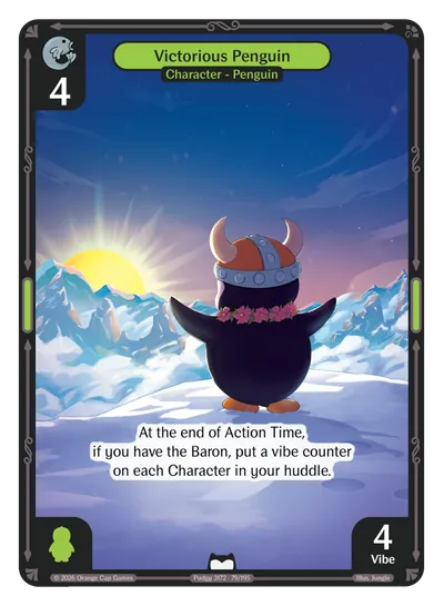 Victorious Penguin Victorious Penguin - Common Green Character Vibes TCG card