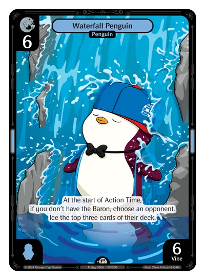 Waterfall Penguin - Common Blue Character Vibes TCG card