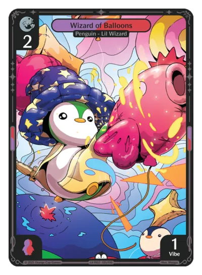 Wizard of Balloons - Common Red, Purple Character Vibes TCG card