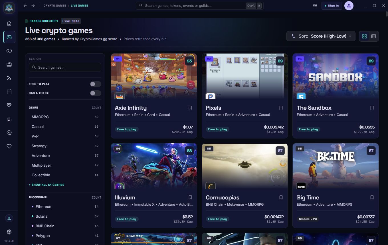 Crypto Games App for Windows The live list, ranked