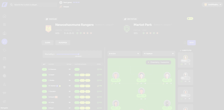 Footium gameplay screenshot 1 – COLLECTIBLE crypto game on Ethereum
