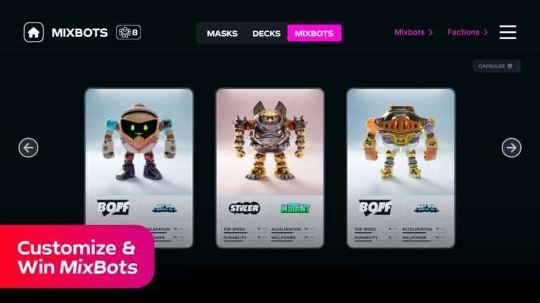 MixMob: Racer 1 gameplay screenshot 4 – Card Games crypto game on Solana