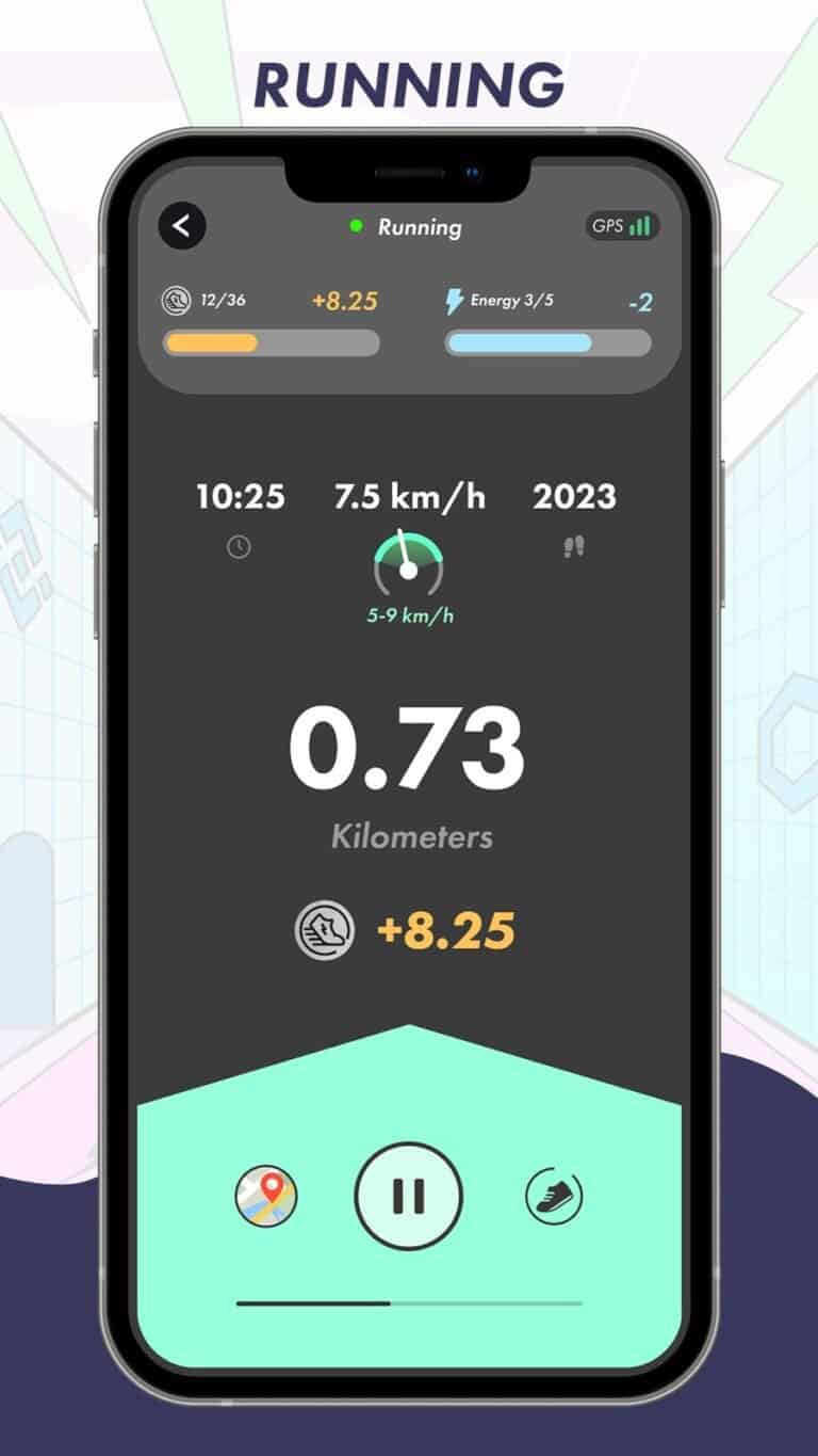 STEPN gameplay screenshot 2 – COLLECTIBLE crypto game on Solana