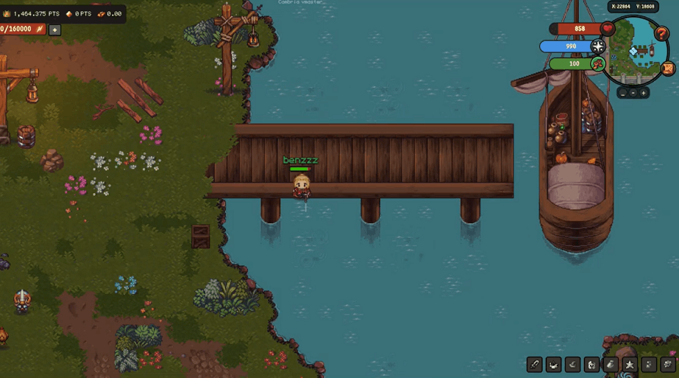 Cambria gameplay screenshot 3 – Adventure crypto game on Base
