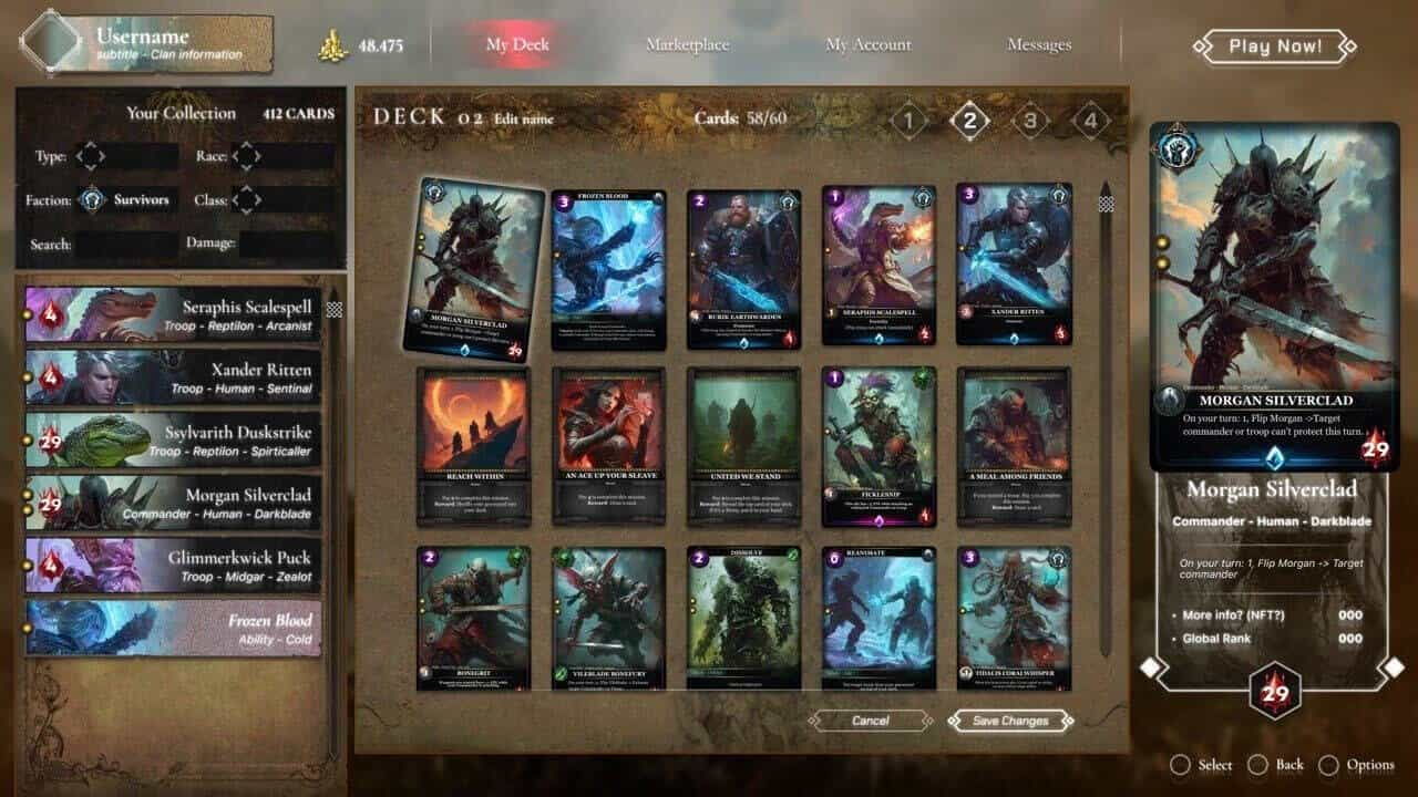 Wargrum gameplay screenshot 2 – Card Games crypto game on Cardano