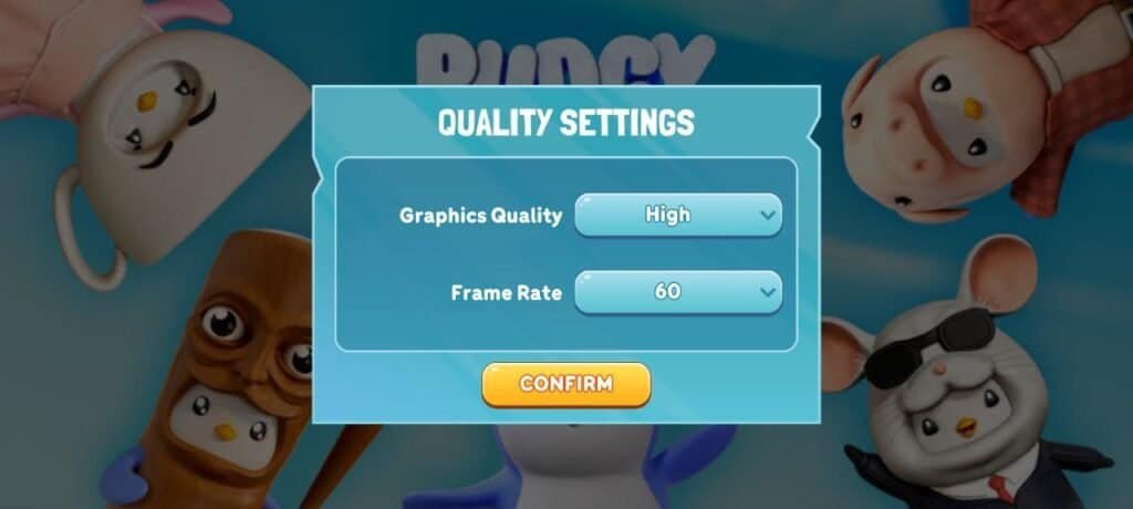 Pudgy Party Review -  Quality Settings