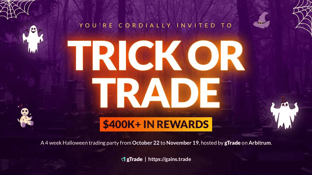 gTrade Launches $400,000 “Trick or Trade” Halloween Contest on Arbitrum