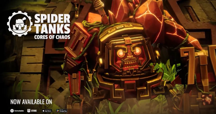 "Spider Tanks: Cores of Chaos - Now Available on Immutable for PC and Mobile Gaming!"