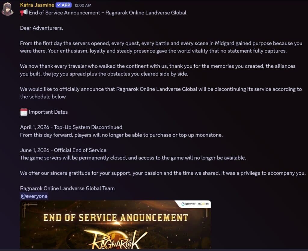 Ragnarok Online Landverse to shut down June 1; Ronin version unaffected