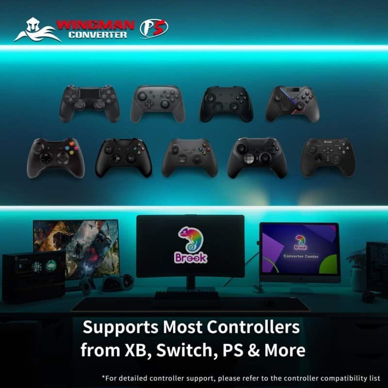 Wingman P5 by Brook Gaming: True wireless & near-zero latency for native PS5, PS4 & PC gaming.