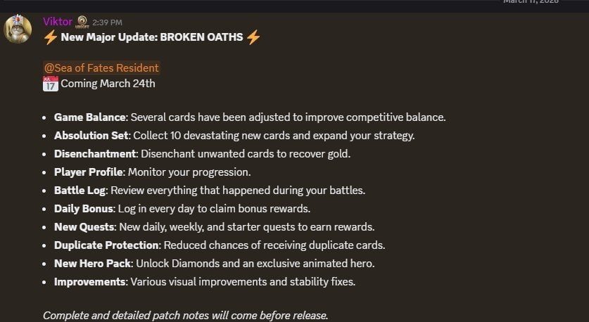 Might & Magic Fates Unveils “Broken Oaths” Update With New Cards, Features, and Major Gameplay Improvements