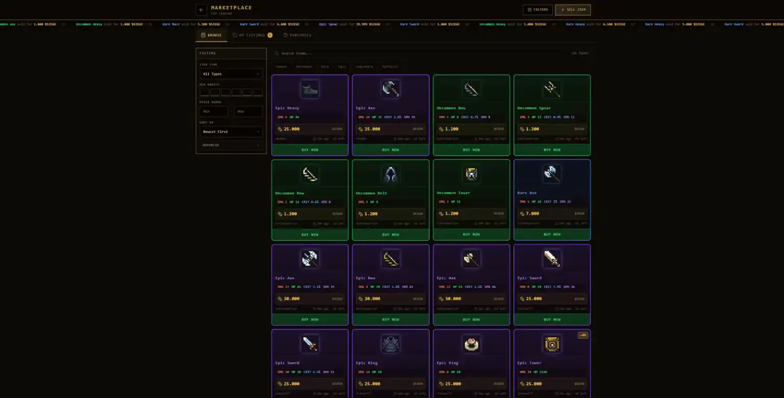 Sol Siege gameplay screenshot 2 – NFT Idle Games crypto game on Solana