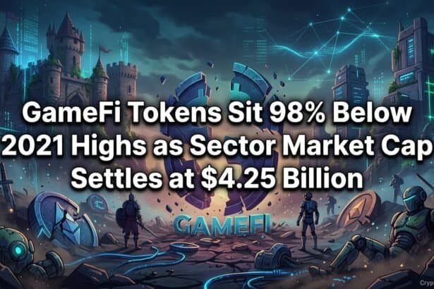 Featured image for GameFi Tokens Sit 98% Below 2021 Highs as Sector Market Cap Settles at $4.25 Billion