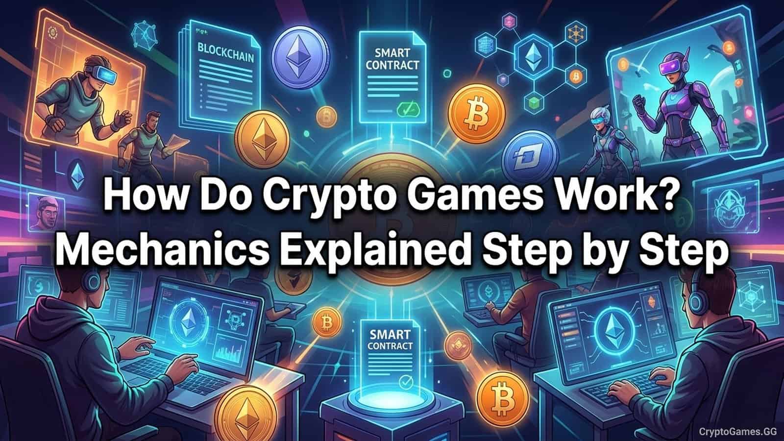 How Do Crypto Games Work? Mechanics Explained Step by Step Featured image for How Do Crypto Games Work? Mechanics Explained Step by Step
