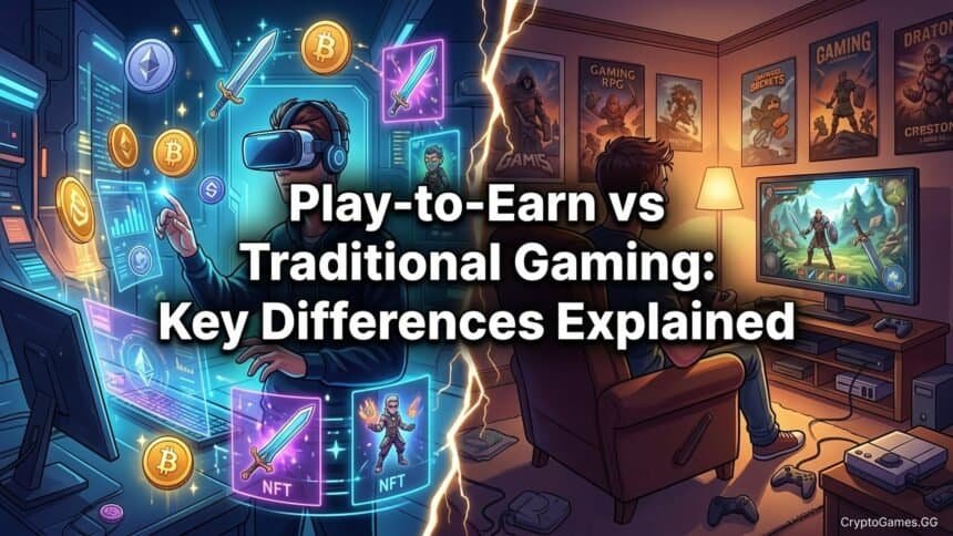 Featured image for Play-to-Earn vs Traditional Gaming: Key Differences Explained
