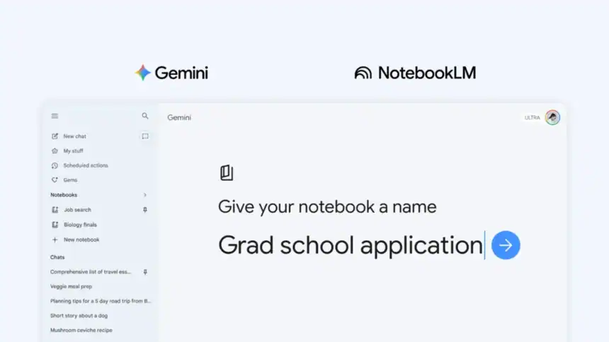 Google adds notebooks to Gemini, turning the chatbot into a persistent project assistant