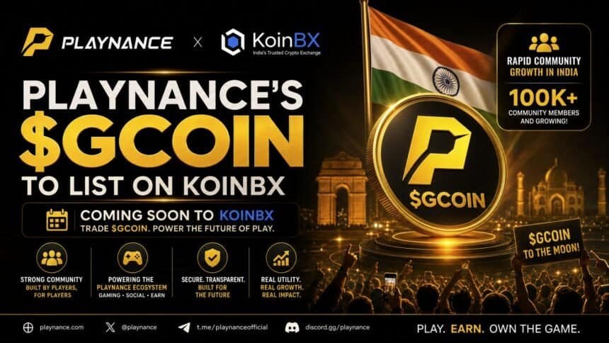$GCOIN Lands on KoinBX as Playnance's Community Model Gains Ground in India