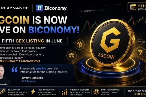 GCOIN lands on Biconomy as Playnance racks up five exchange listings in June