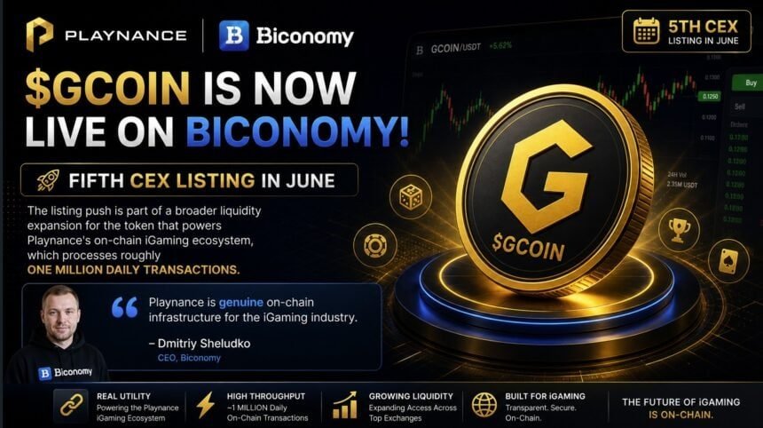 GCOIN lands on Biconomy as Playnance racks up five exchange listings in June