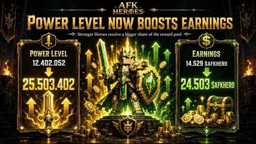 AFK Heroes ties reward pool payouts to hero Power Level