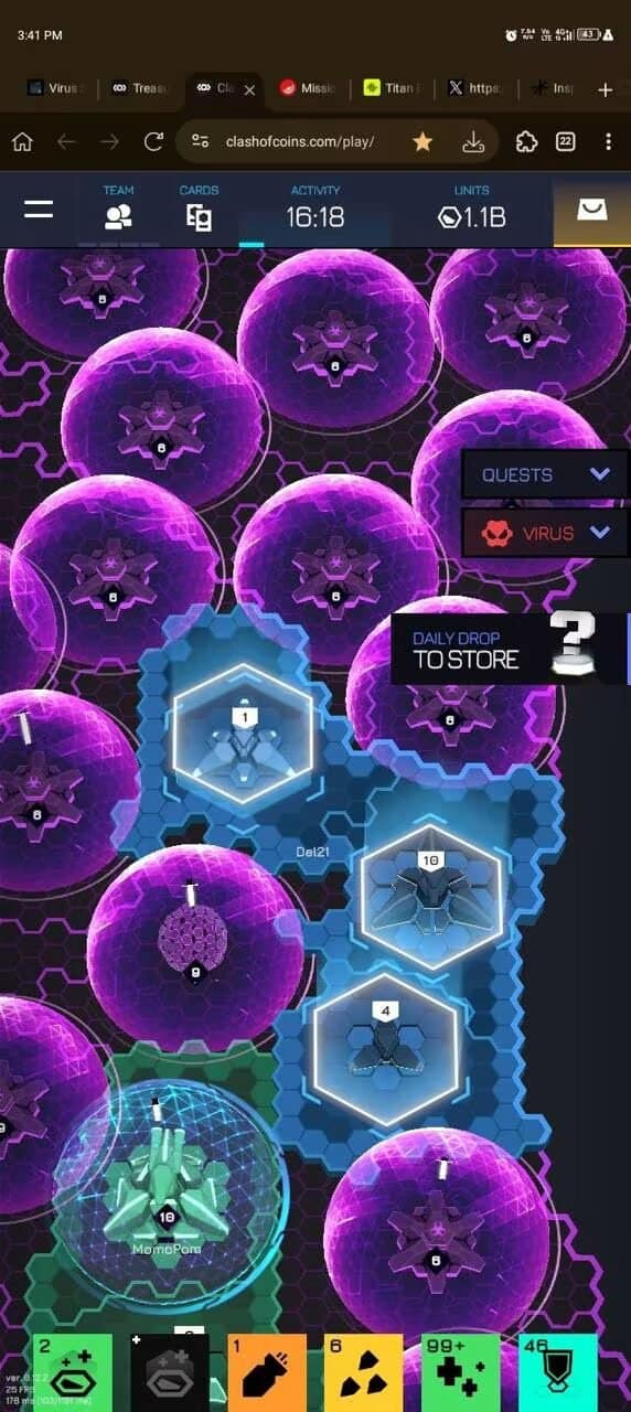 Clash of Coins gameplay screenshot 3 – NFT MMORPG Games crypto game on Base