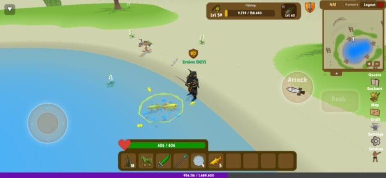 EmberQuest.io gameplay screenshot 3 – MMO crypto game on Solana