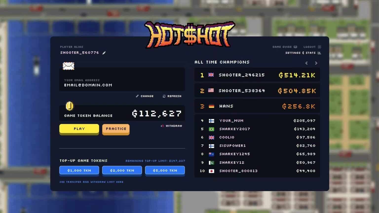 Hotshot gameplay screenshot 2 – MMO crypto game on Polygon