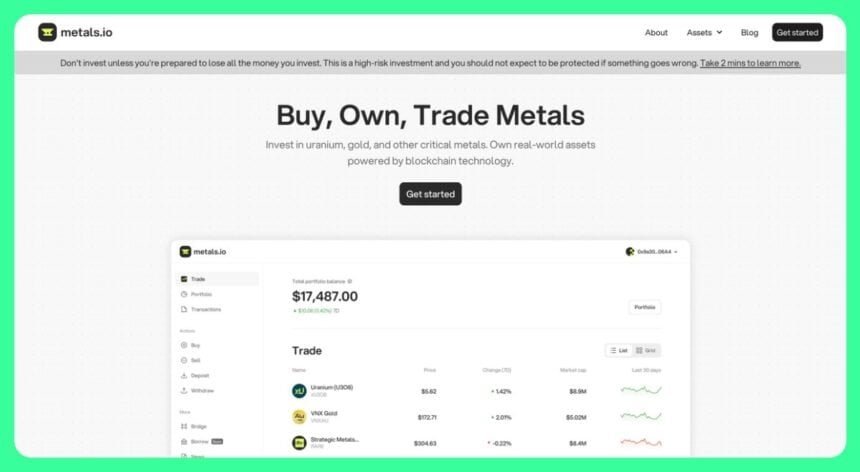 Metals.io adds cobalt and nickel tokens, widening Etherlink commodities lineup