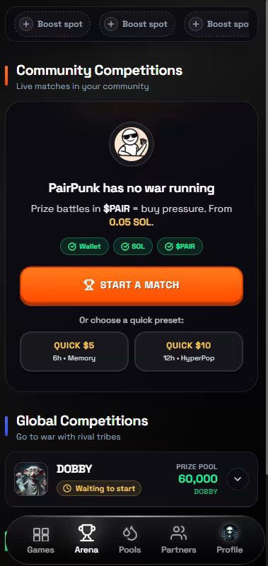 PairPunk gameplay screenshot 2 – Minigame crypto game on Solana