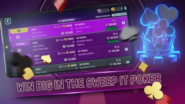 Sweep It Poker gameplay screenshot 2 – Card Games crypto game on Ethereum
