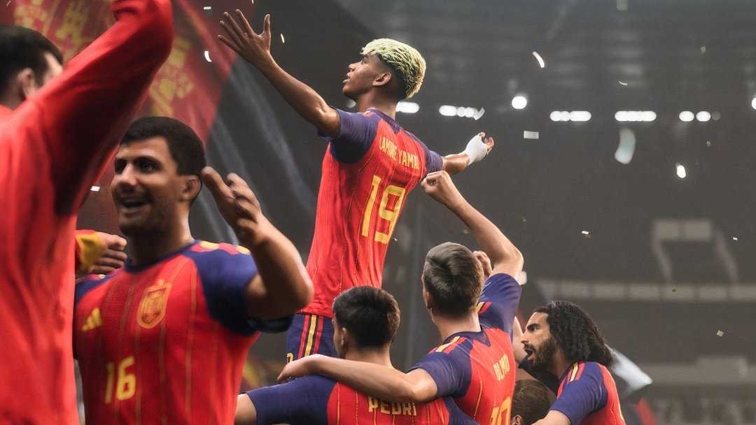 Spain players celebrate in EA Sports FC