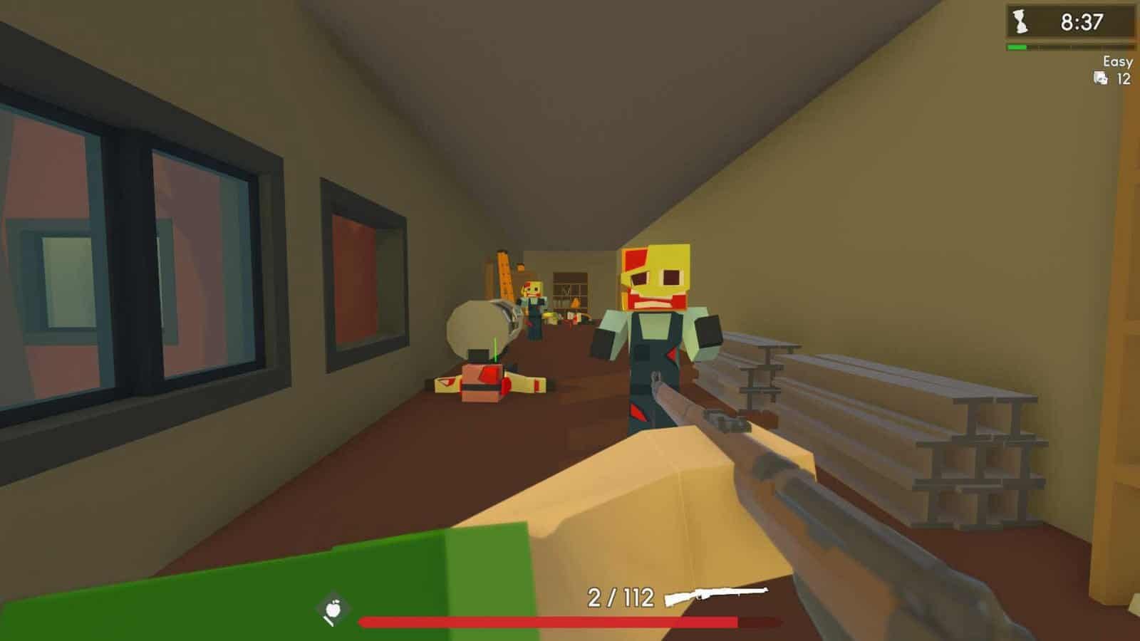 Image shows gameplay from Zumbi Blocks 2 Open Alpha