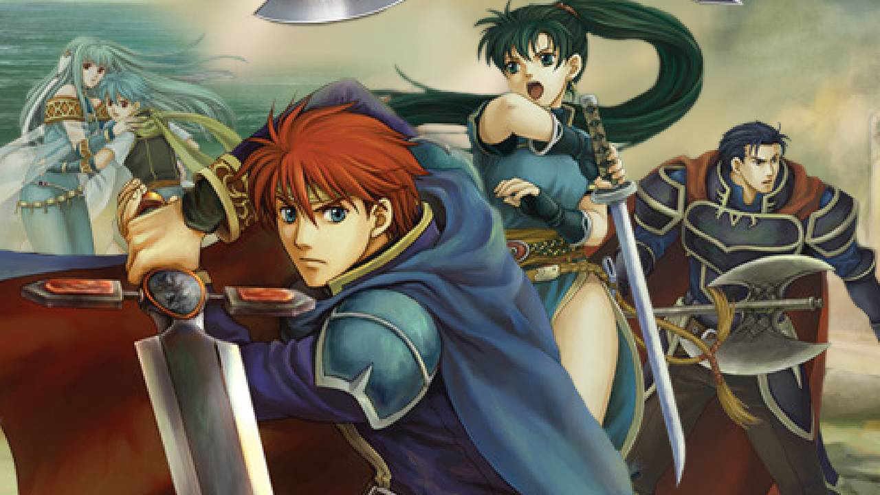Characters in Fire Emblem The Blazing Blade artwork.