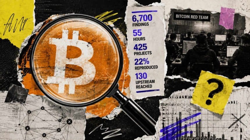 Bitcoin's AI security sprint logged 6,700 findings in 55 hours, and no one knows how many are real